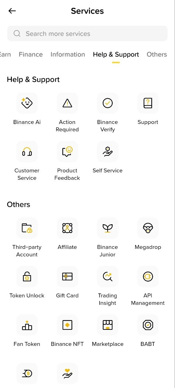 العثور على Binance AI بالتطبيق
