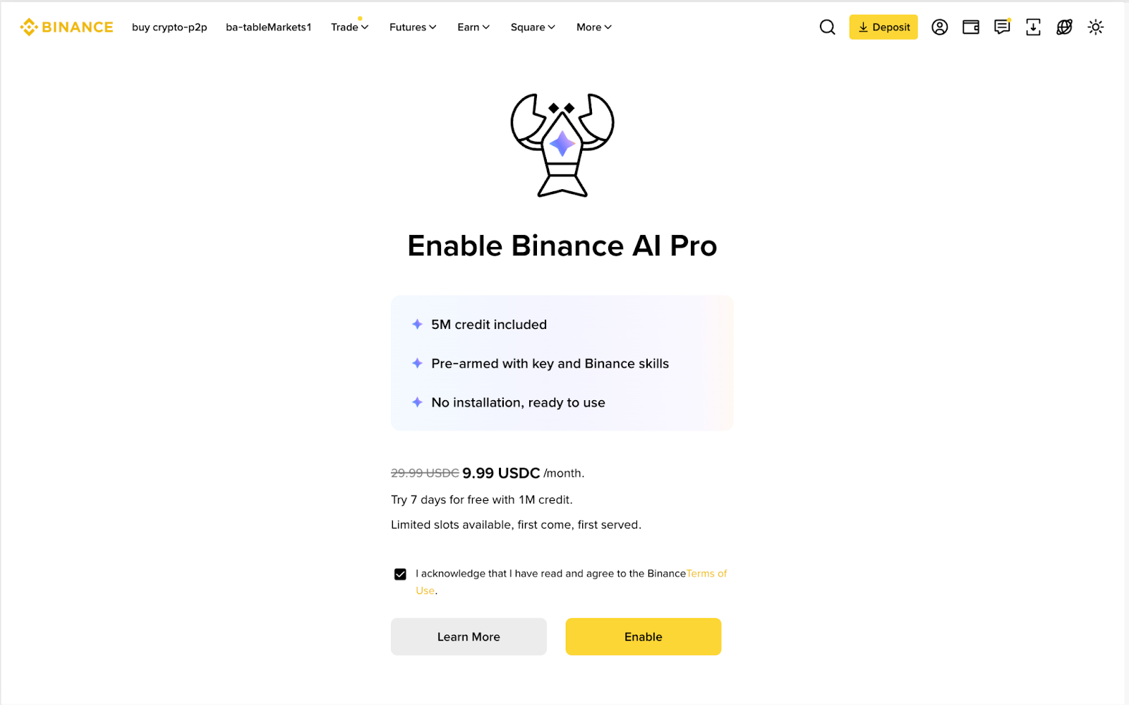 Binance AI على الموقع